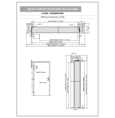 Bloc porte coupe feu El 60