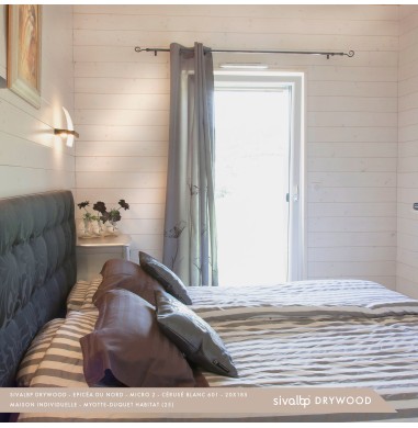 Profilé drywood sapin brossé cérusé blanc